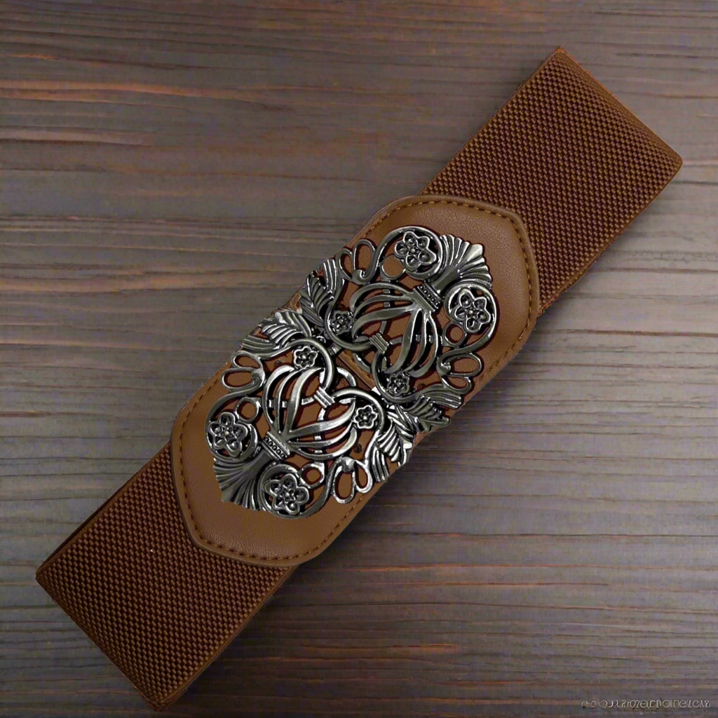 Floral Filigree Stretch Belt