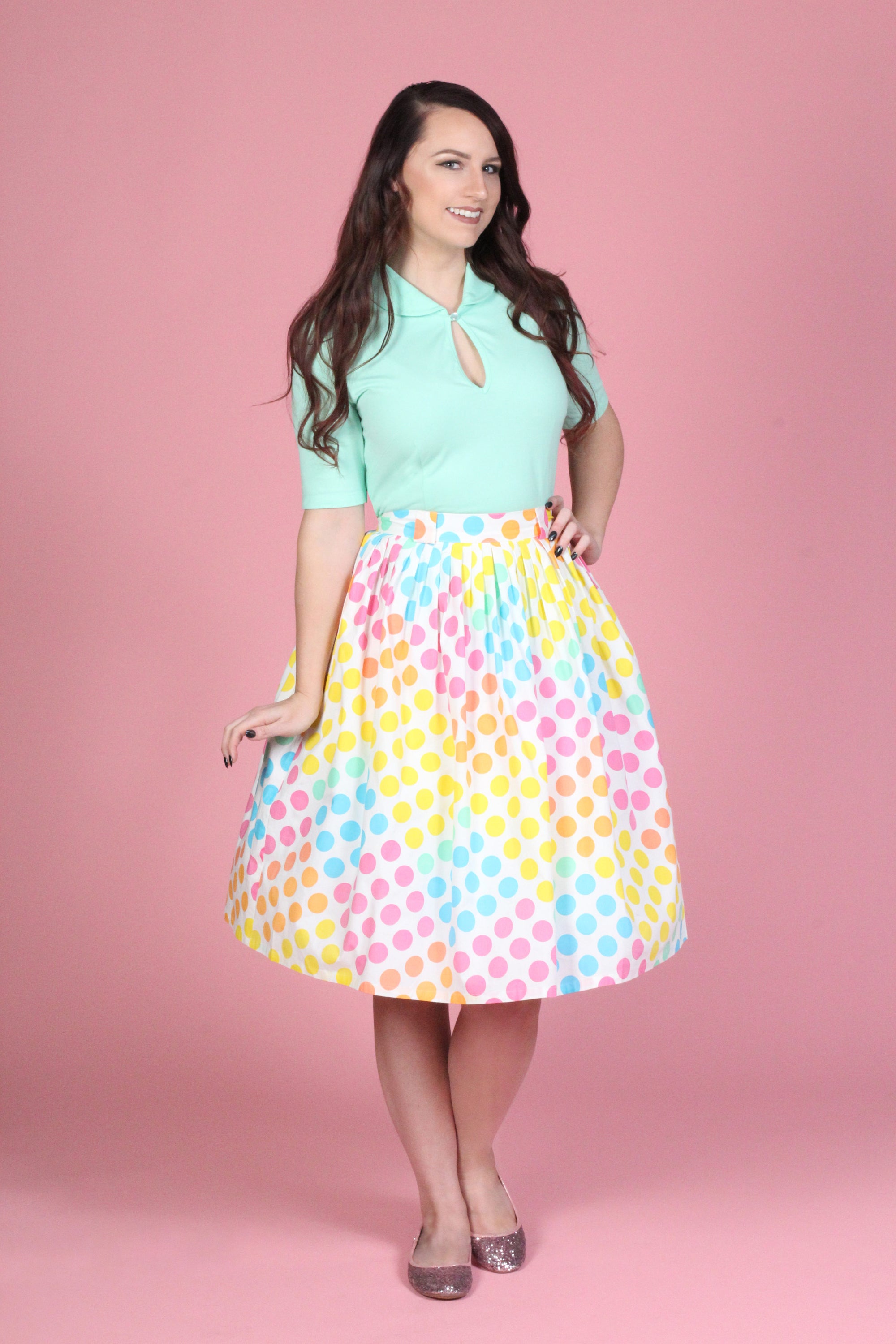 Gloria Pleated Retro Circle Skirt