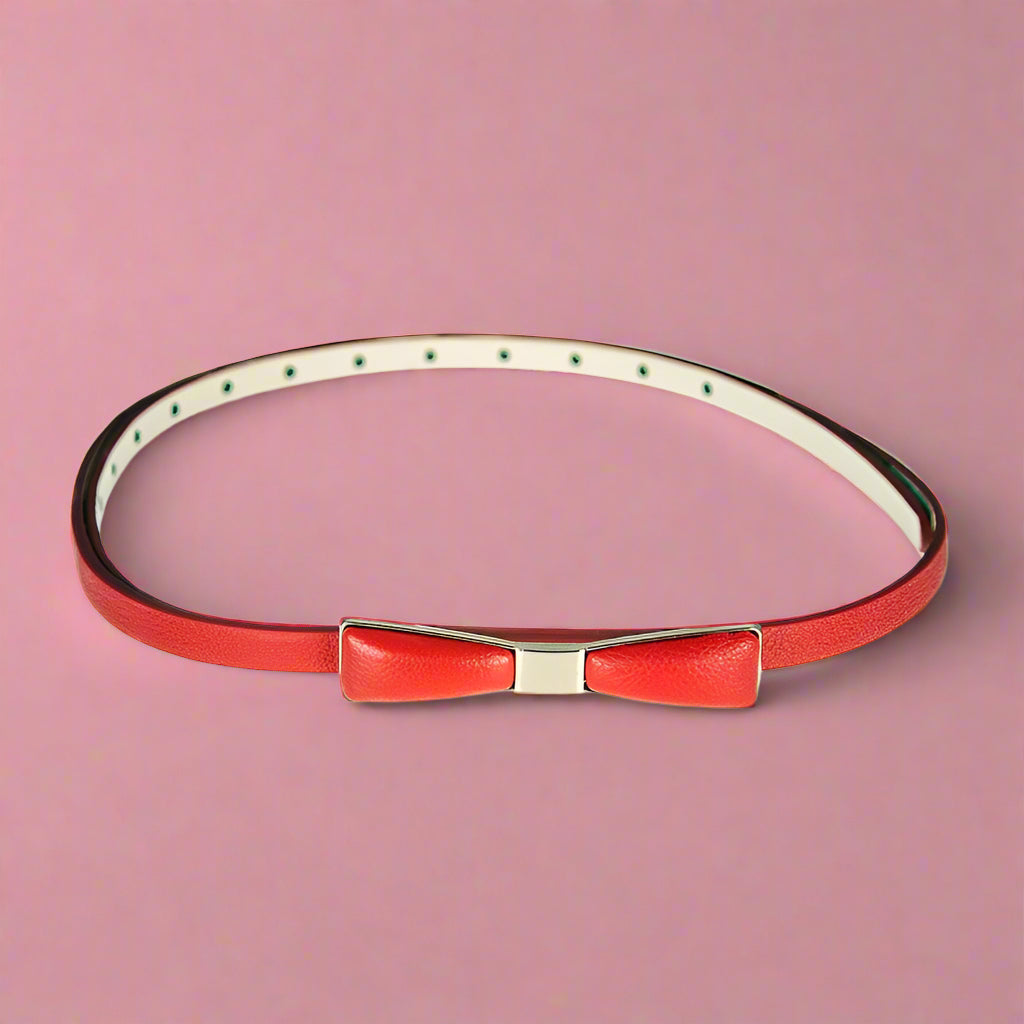 Adjustable Length Retro-Inspired Metal Bow Belt