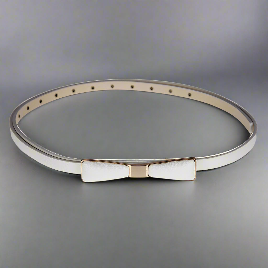 Adjustable Length Retro-Inspired Metal Bow Belt